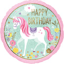 MAGICAL UNICORN HAPPY BIRTHDAY FOIL BALLOON 18"