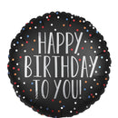HAPPY BIRTHDAY TO YOU SATIN DOTS FOIL BALLOON 18"