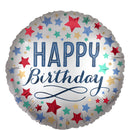 BIRTHDAY SATIN STARS FOIL BALLOON 18 "