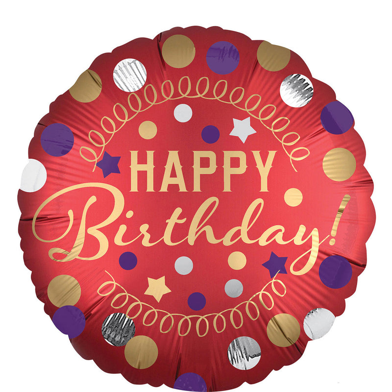 Party Red Satin Foil Balloon 45cm