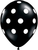 LATEX BIG POLKA DOTS BLACK 11" SIZE