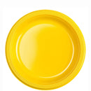 Yellow Sunshine Plastic Plates 9in, 20pcs