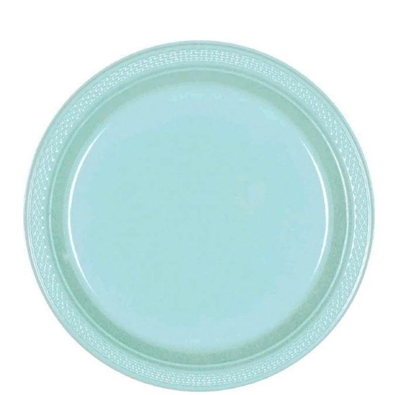 Robin's Egg Blue Plastic Plates 10.5 in, 20pcs