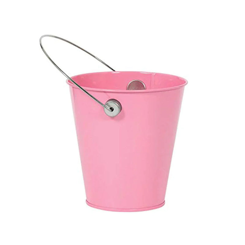New Pink Metal Bucket With Handle