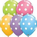 LATEX  BIG POLKA DOTS ASSORTED 11" SIZE