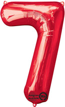 #7 RED FOIL LARGE BALLOON F/B