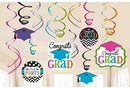 CONGRATS GRAD DREAM BIG HANGING SWIRL DECORATION