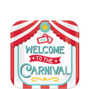 Carnival Square Paper Plates 7in, 8pcs
