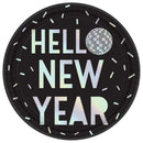 DISCO BALLS IRIDESCENT ROUND PAPER PLATES 9in, 8pcs