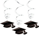 Grad Silver And Black Swirl Hanging Decoration 30pcs