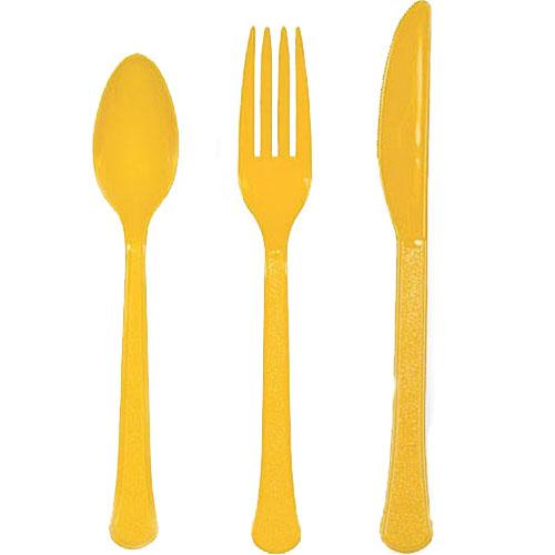 Yellow Sunshine Heavy Weight Assorted Cutlery 24pcs