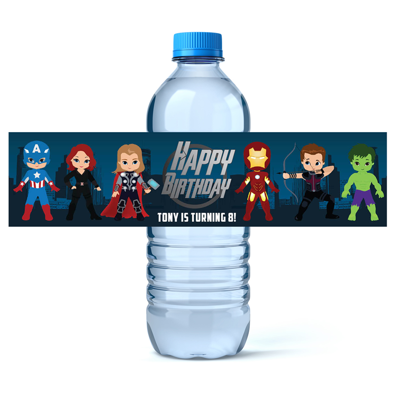 Avengers Water Label
