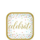 CONFETTI FUN 7 INCH SQUARE PAPER PLATES 18 PCS