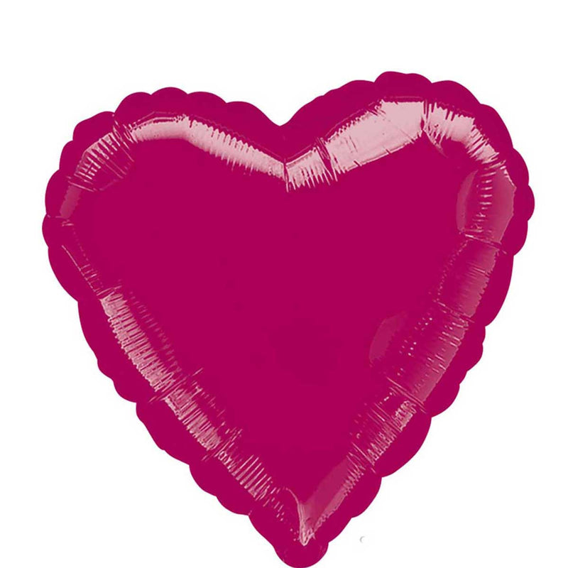 Metallic Burgundy Heart Foil Balloon 18in