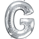 G SILVER LETTER FOIL LARGE BALLOON