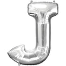 J SILVER LETTER FOIL LARGE BALLOON