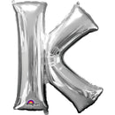 K SILVER LETTER FOIL LARGE BALLOON