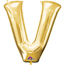 V GOLD LETTER FOIL LARGE BALLOON