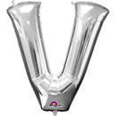 V SILVER LETTER FOIL LARGE BALLOON