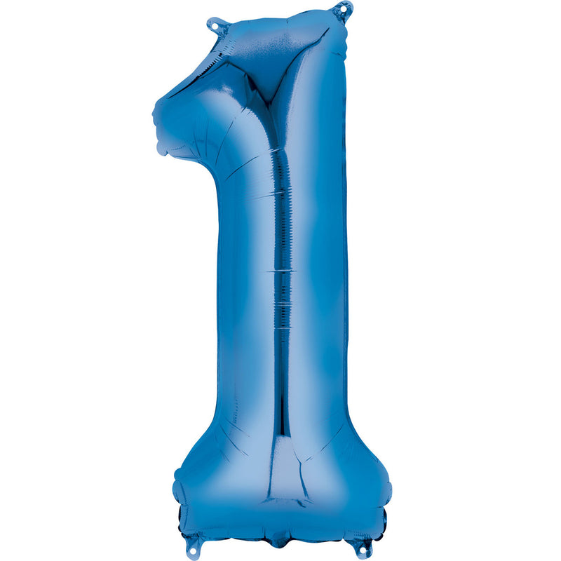 #1 BLUE Mini Shape Foil Balloon 15x35cm /بالونات الهيليوم