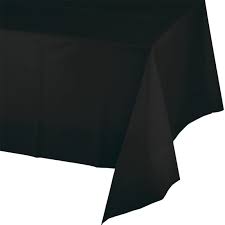 Jet Black Plastic Table Cover 54 x 108in