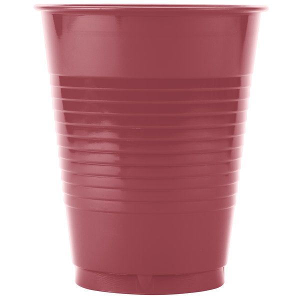 BURGUNDY SOLID COLOR PLASTIC CUPS