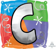 18" SQUARE LETTER C BALLOON