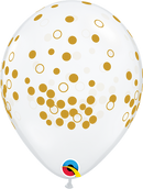 LATEX CONFETTI DOTS DIMAND CLEAR 11" SIZE