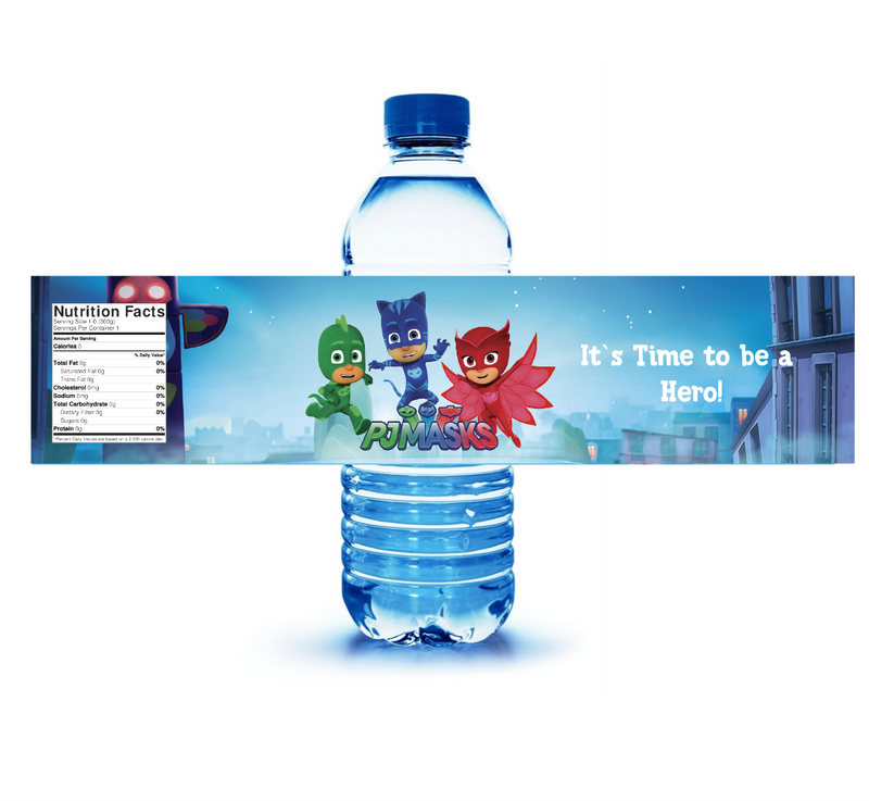 PJ Mask Water Label