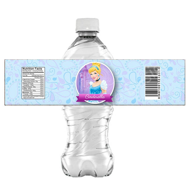 Cinderella Theme Water Label