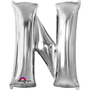 LETTER N SILVER BALLOON