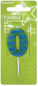 NUMBER 0 STRIPES CANDLE