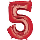 #5 RED FOIL LARGE BALLOON F/B