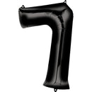 #7 FOIL NUMBER BLACK LARGE SHAPE BALLOON