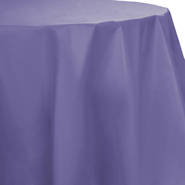 PURPLE SOLID COLOR ROUND TABLECOVER